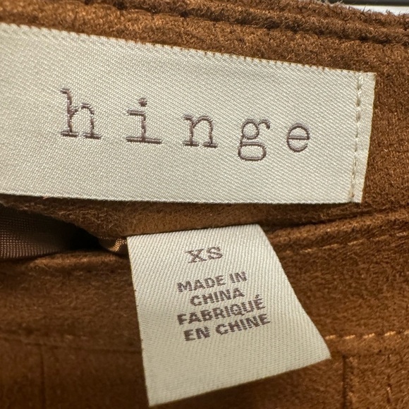 Hinge Womens A-Line Suede Y2K Mini Skirt XSmall‎ Brown - Picture 5 of 5